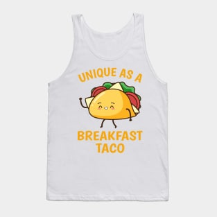 Unique As A Breakfast Taco Happy Smiling Kawaii Taco Tank Top